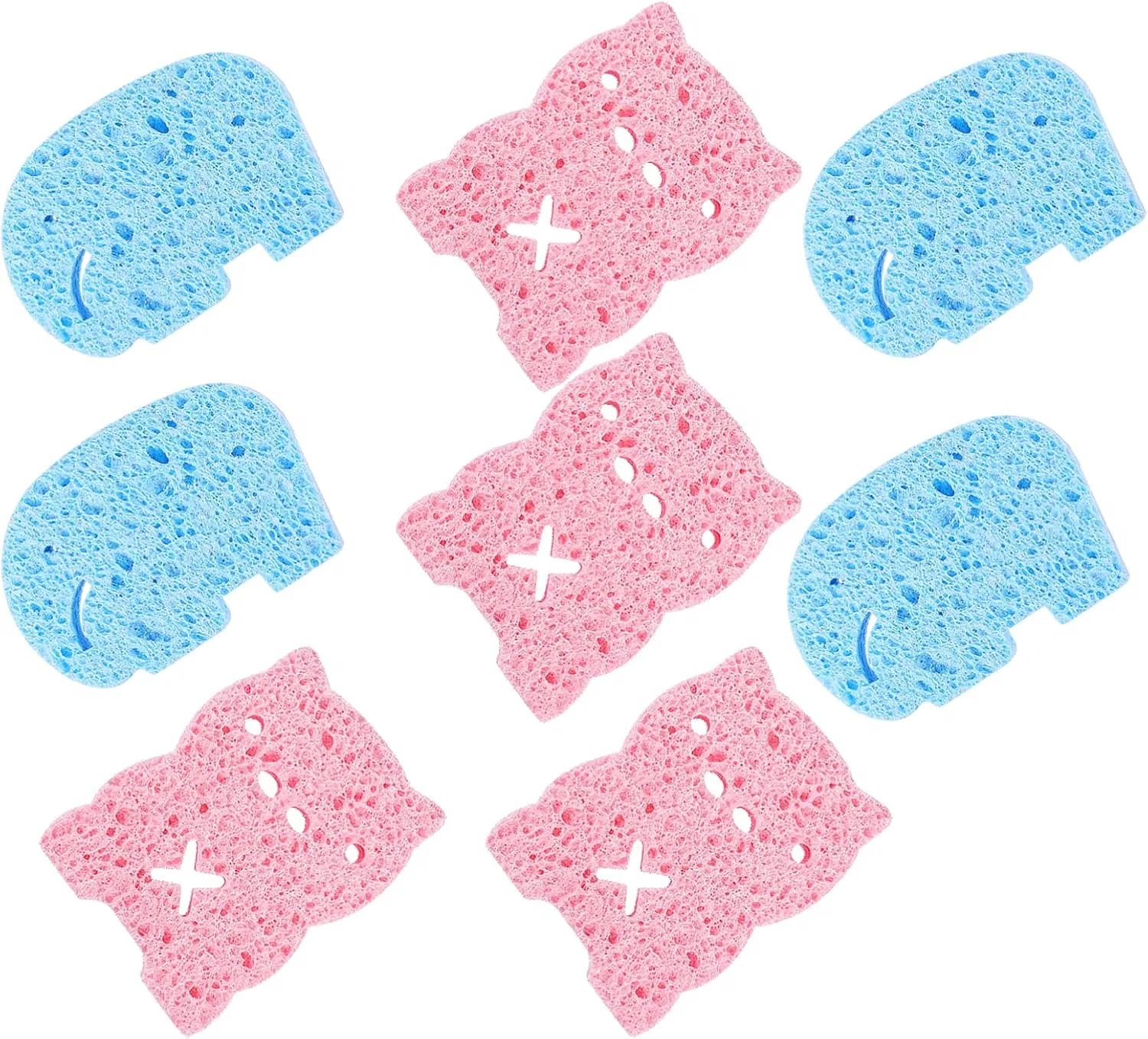 Губка для душа, 24 шт, FRCOLOR, 9.5x7x1 см, Pink, Blue — фото 4
