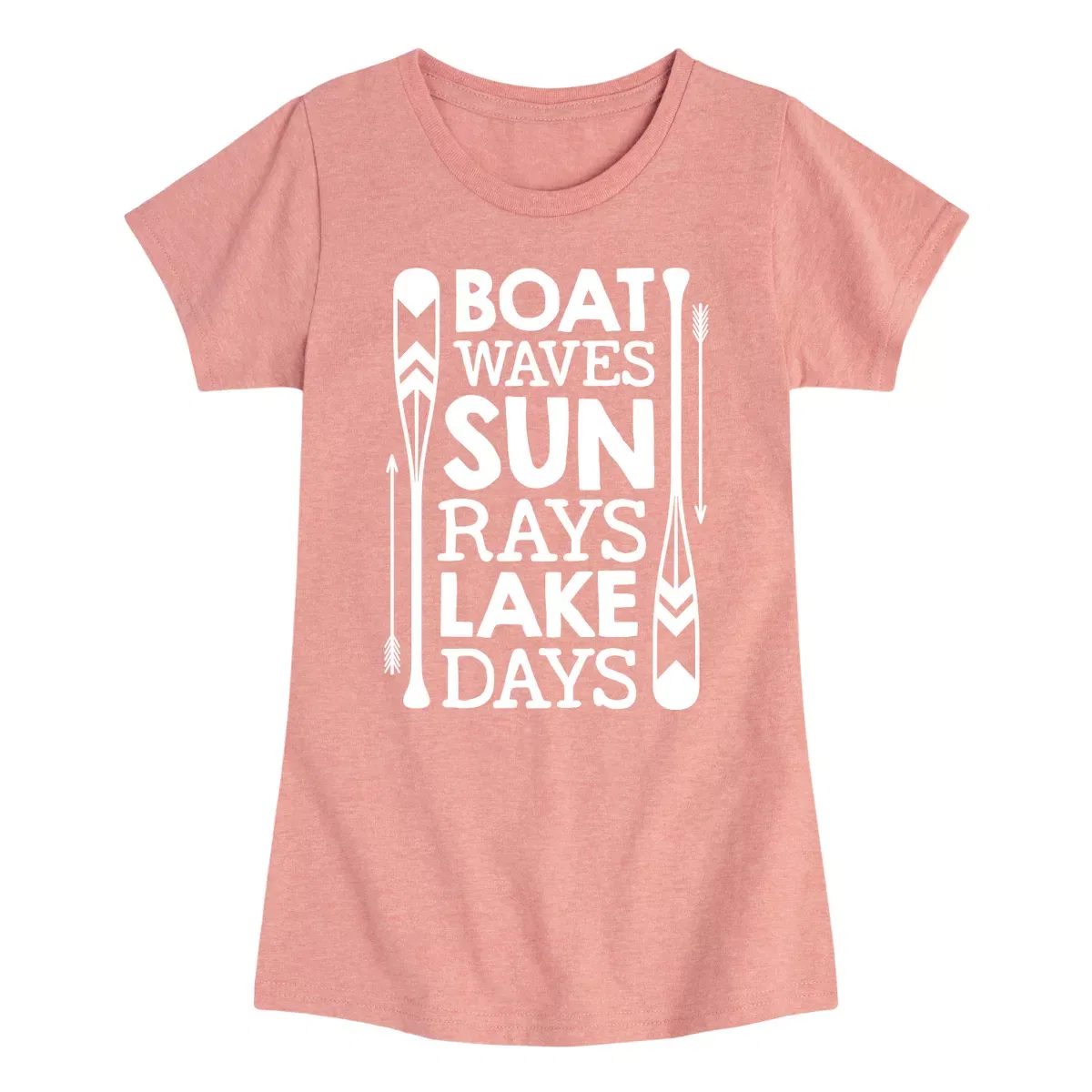 Детское платье-футболка для девочек с принтом Lake Days Quote Instant Message, Heather Navy