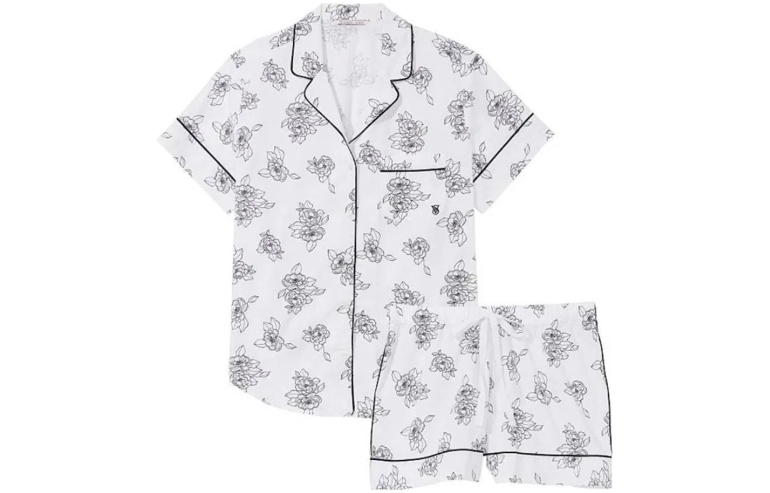 Женский комплект пижамы с принтом White Floral Print Victoria's Secret