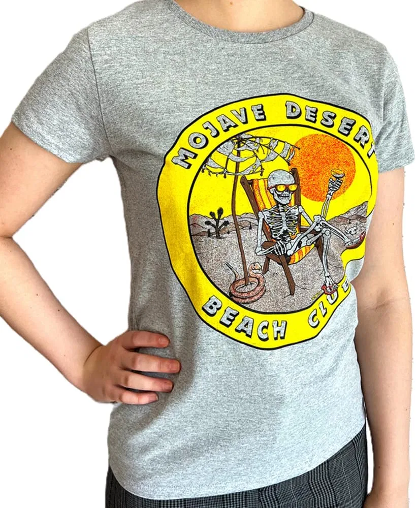 Мужская футболка с принтом Mojave Desert Beach Club, Vintage Art Heavyweight Cotton Tee, серый