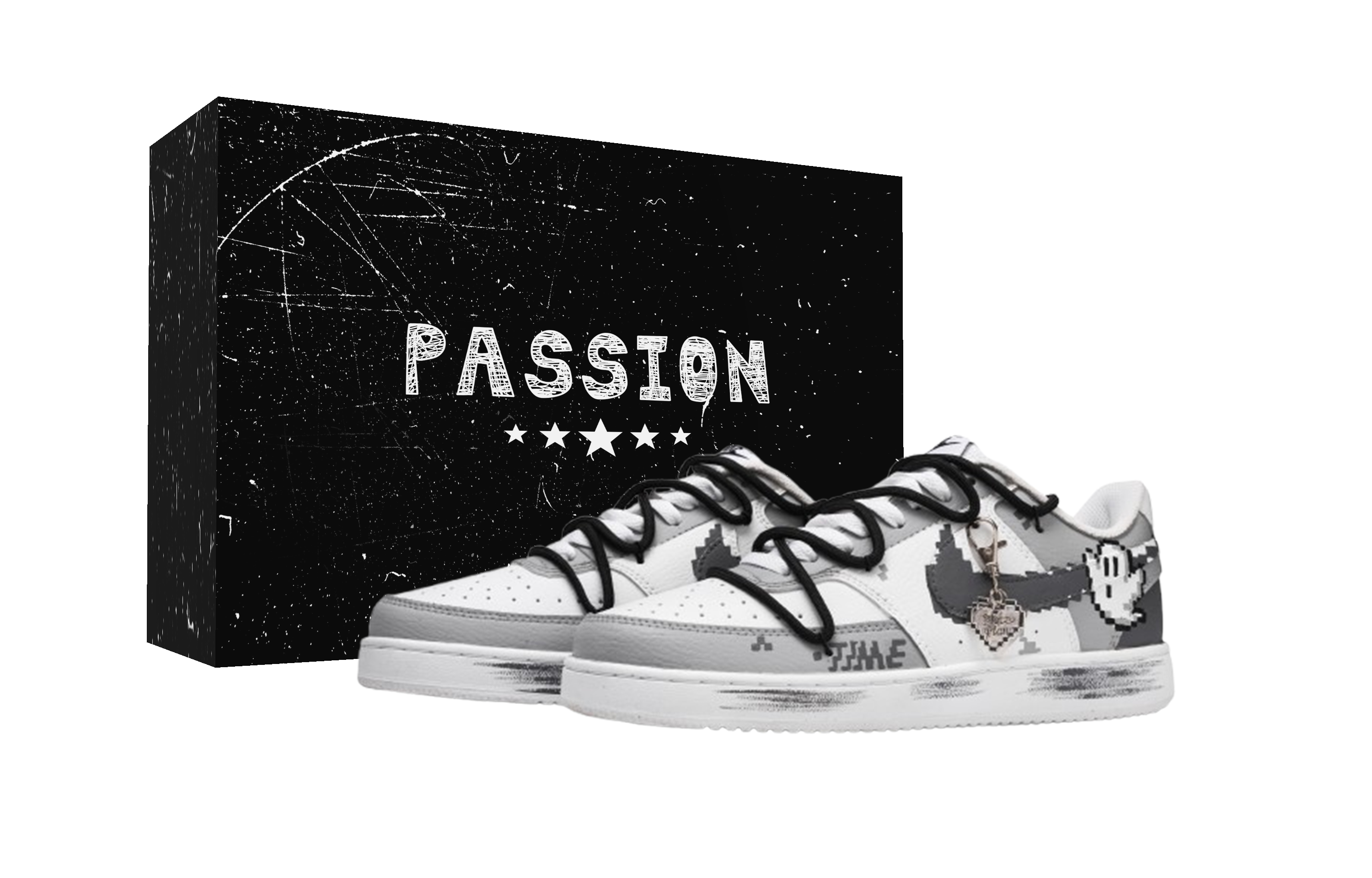 Nike Кроссовки для скейтборда Court Vision 1 Digital Ghost Box, износостойкие, низкие, унисекс, серо-белые