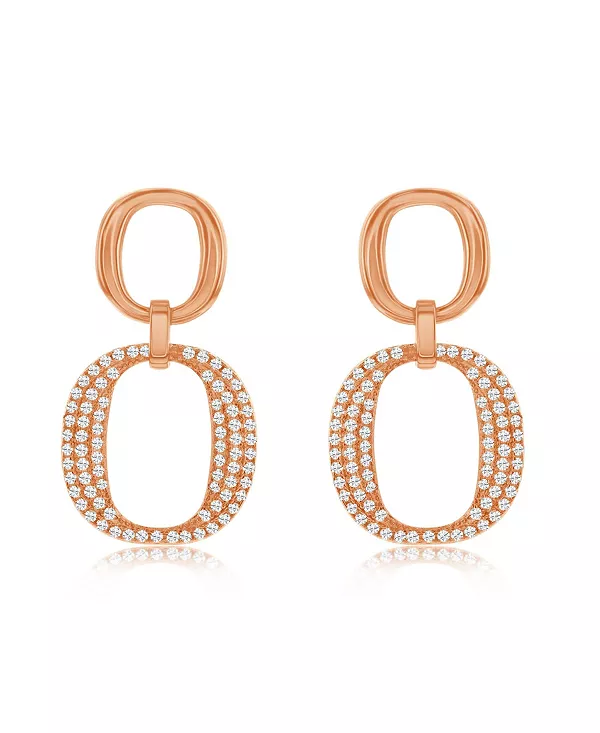 

Серьги-Подвески овальной формы из стерлингового серебра с белыми кубическими цирконами от Suzy Levian Suzy Levian New York, pink