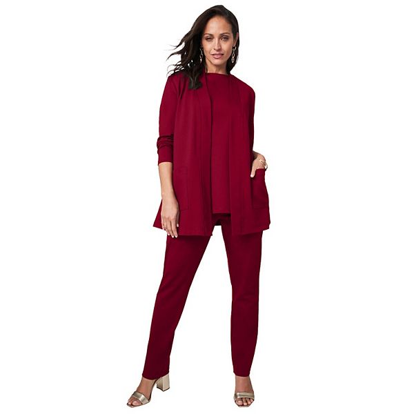 

Женский комплект из 3 предметов из понте Jessica London, Rich Burgundy