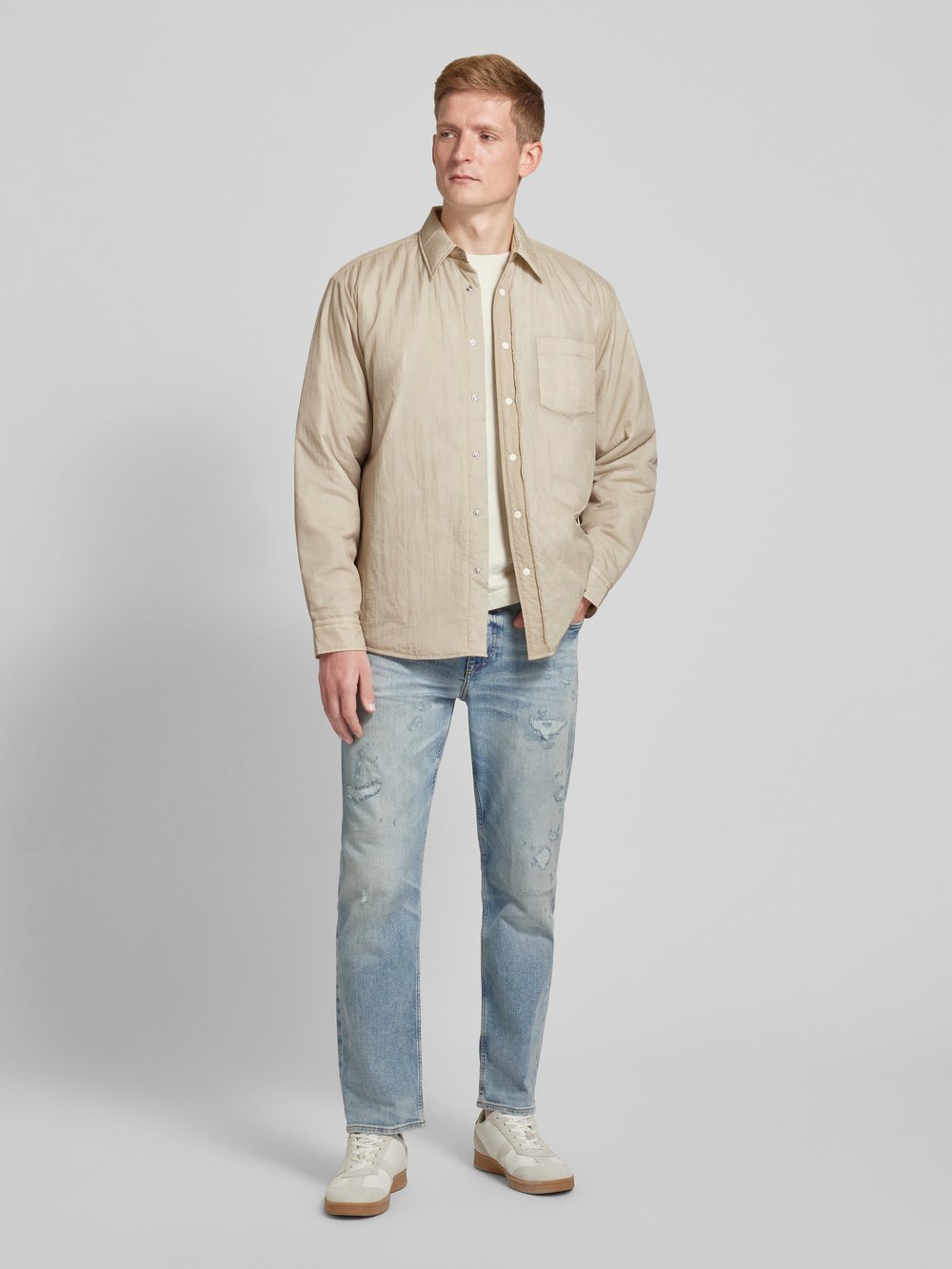 

Куртка-рубашка из чистого хлопка модель 'LAMBINI' BOSS Orange, бежевый