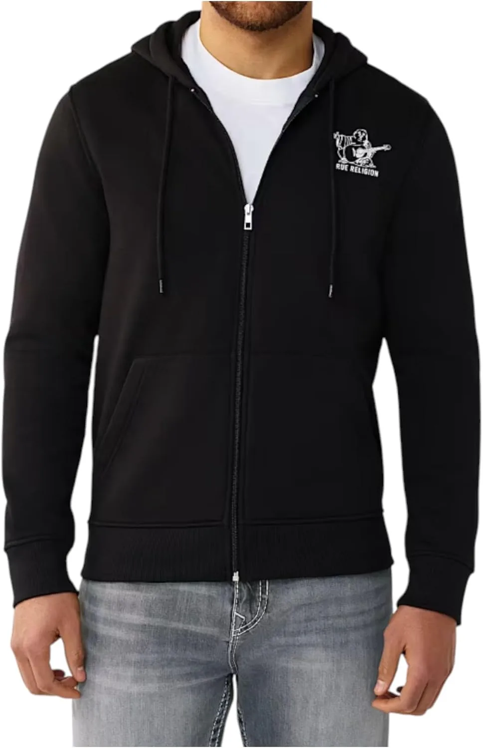

True Religion мужская толстовка с логотипом Fashion Senses на молнии в цвете Jet Black