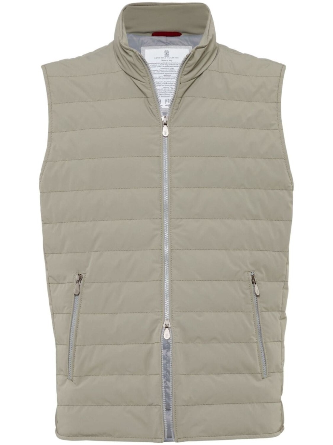 

Brunello Cucinelli стеганый жилет с высоким воротником, зеленый