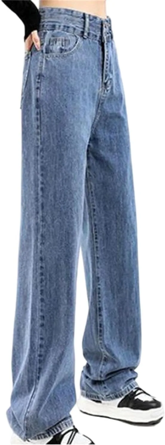 

Женские джинсы с высокой талией и прямым кроем