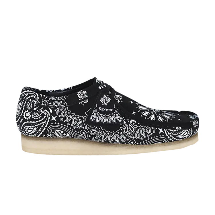 

Кроссовки Clarks Supreme x Wallabee 'Black Bandana', черный