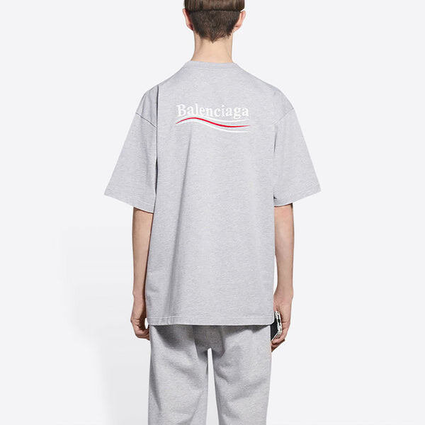 Футболка political campaign t-shirt large fit 'grey' Balenciaga, серый — фото 4