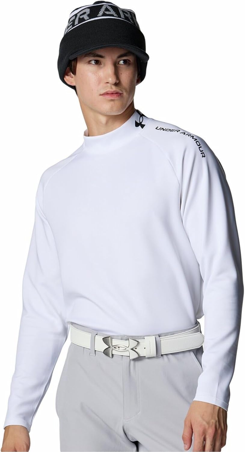 

Футболка-поло для гольфа Under Armour, UA Drive, трикотажная, с длинным рукавом, воротником-стойкой, мужская, белый/черный