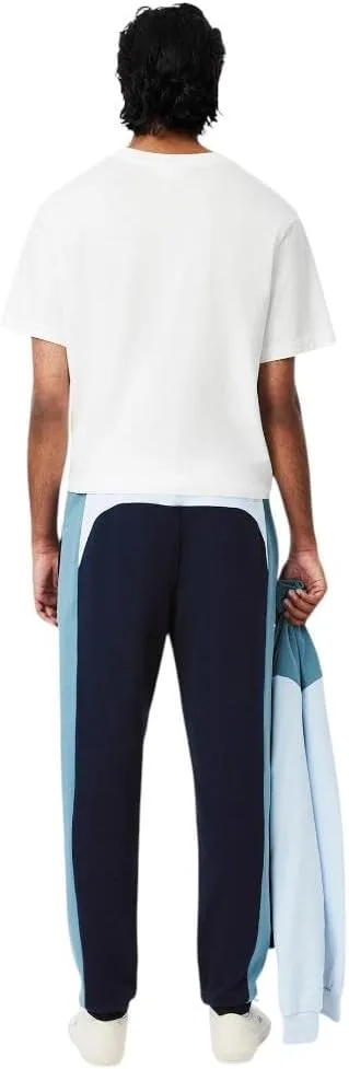 Мужские зауженные спортивные брюки Lacoste с цветовыми блоками, синий/темно-синий/светло-синий — фото 3