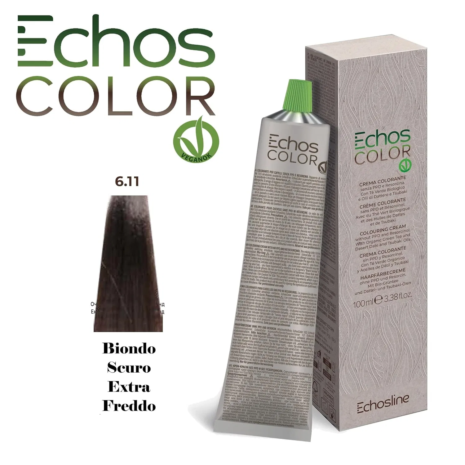 Крем-краска для волос Echos Colour 6.11 темно-русый экстрахолодный, 100 мл Corrado — фото 2