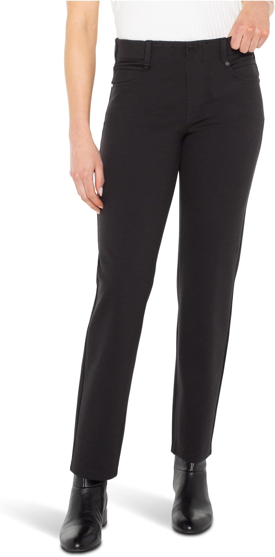 

Брюки Liverpool Los Angeles Gia Pull-On Glider Mid-Rise Slim Pant 29'' Inseam, черный
