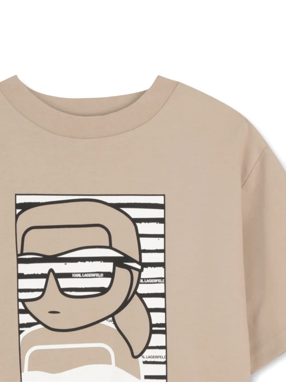 Футболка с графичным принтом Karl Lagerfeld Kids, бежевый — фото 3