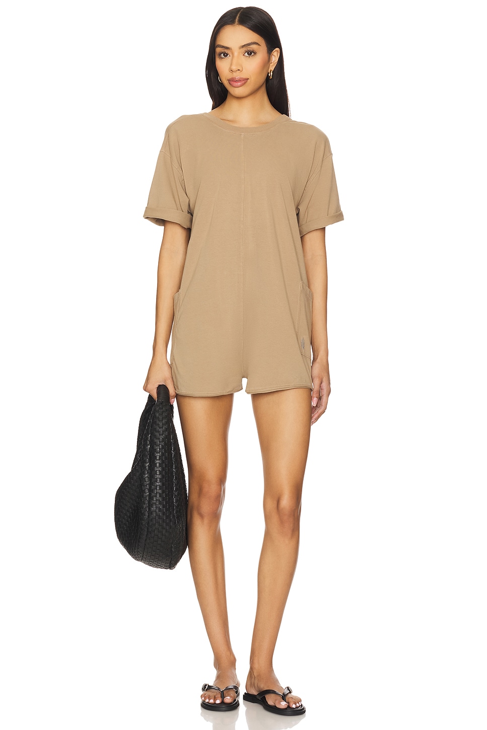 

X fp movement спортивный комбинезон hot shot tee romper от Free People, mocha latte