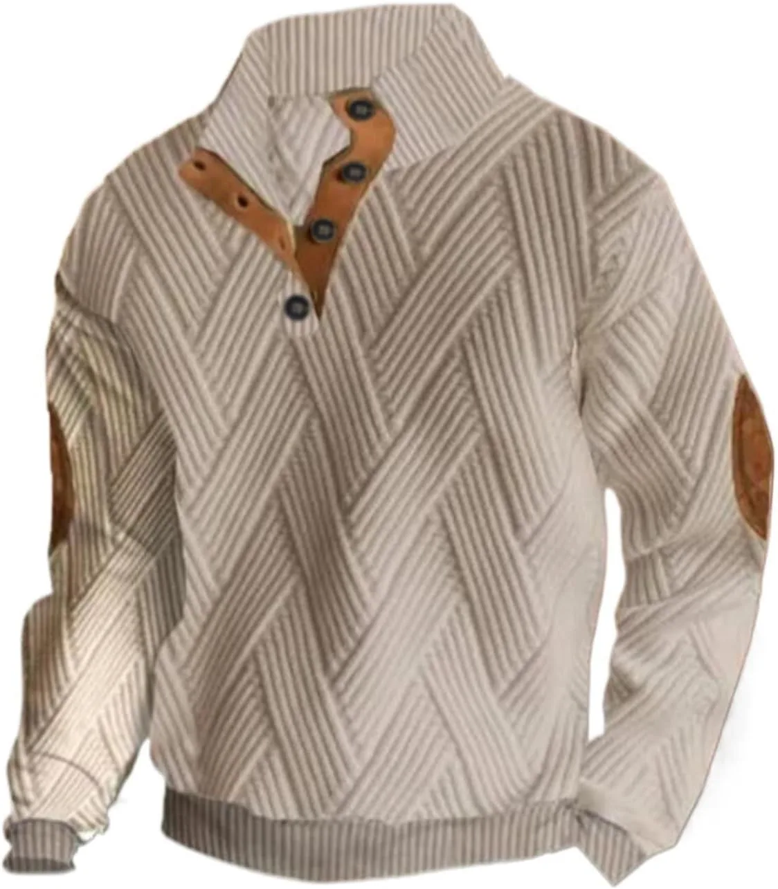 

Мужской свитер с рубчиком и четвертной застежкой PETCDIM