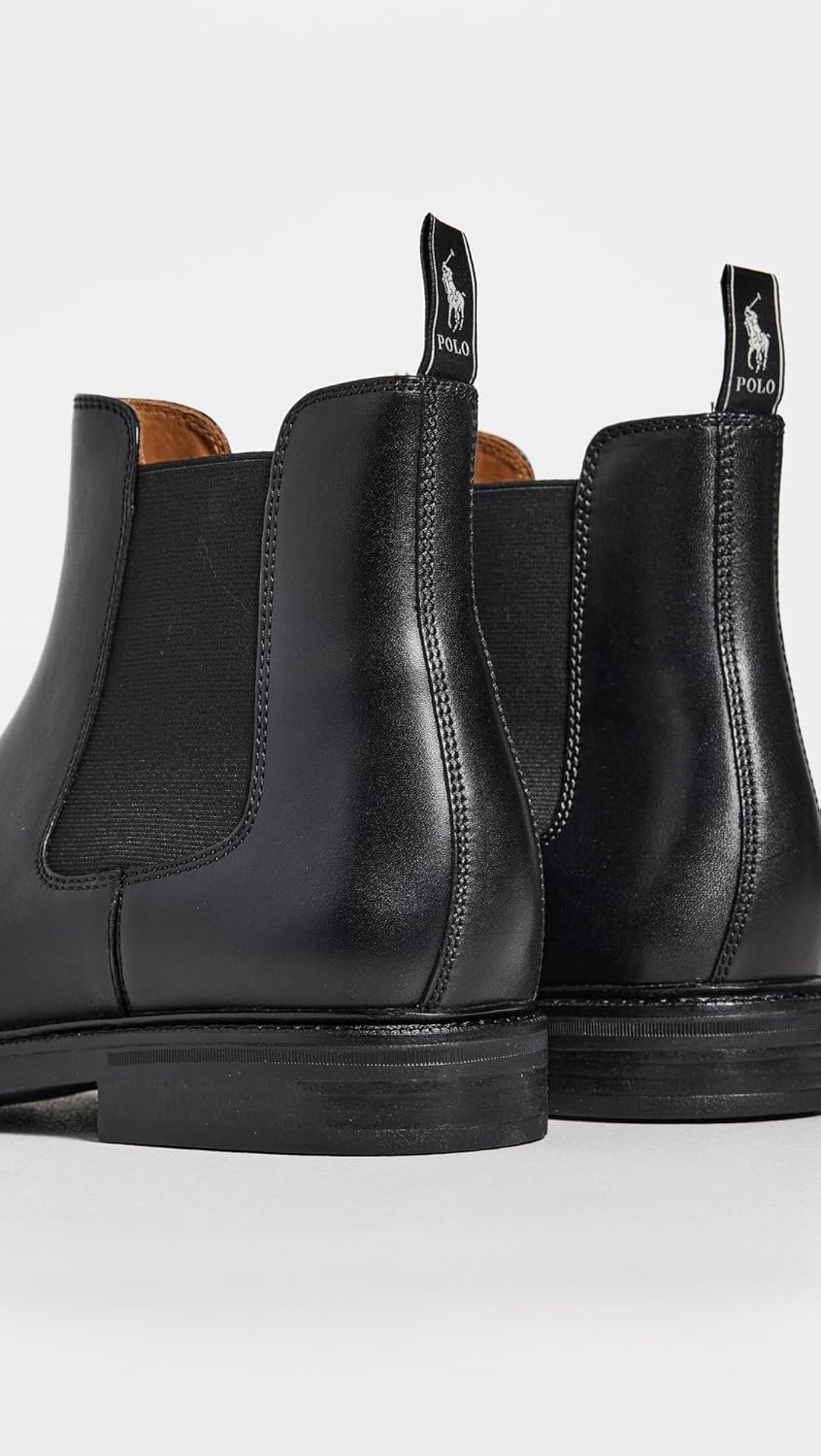 POLO RALPH LAUREN Мужские кожаные челси-ботинки Asher, Black — фото 3
