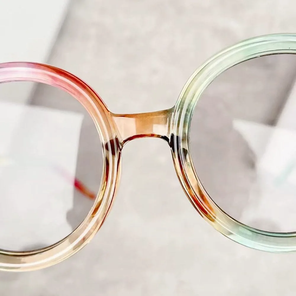 

Модные двухцветные женские круглые солнцезащитные очки в стиле ретро для мужчин, очки для работы за компьютером с защитой от синего света TYUVIVO, Black Grey