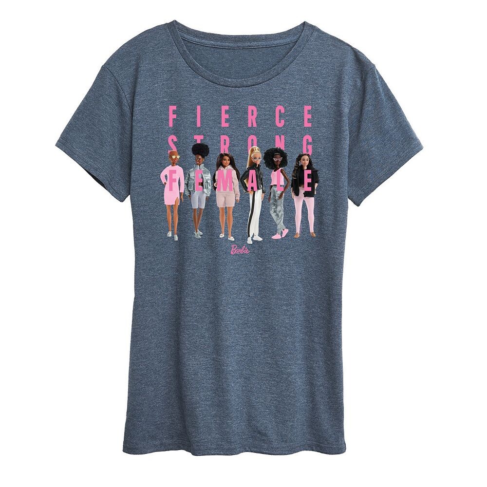 

Женская футболка Barbie Fierce Strong с графическим рисунком, цвет Heather Blue