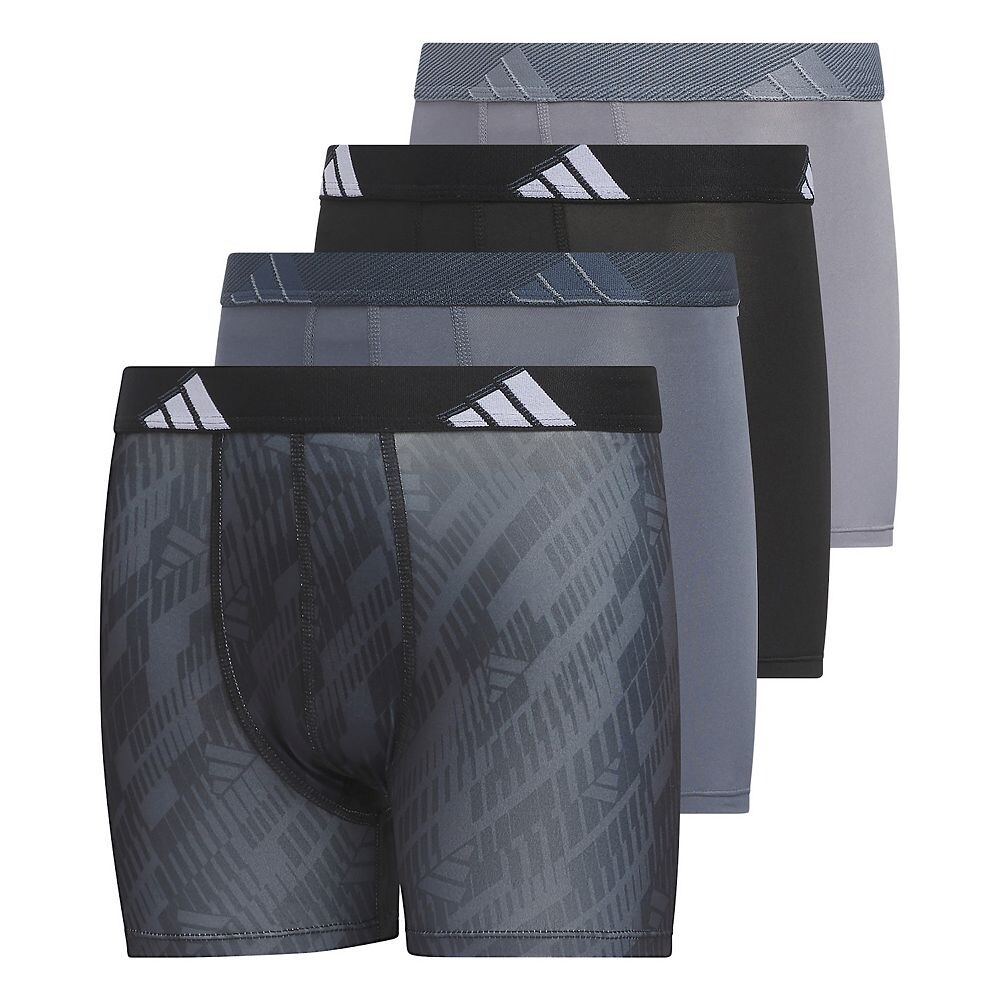 

Комплект из 4 трусов-боксеров Adidas Youth из микрофибры с графикой для мальчиков 4–20 лет, черный