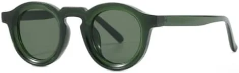 

Круглые солнцезащитные очки для женщин и мужчин в стиле панк, ретро, ​​модные солнцезащитные очки с прозрачными линзами и защитой от УФ-излучения UV400 MTZJH, Green