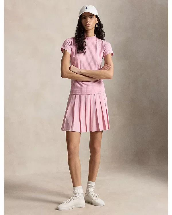 Плиссированная юбка-шорты А-силуэта Ralph Lauren, Pink — фото 2