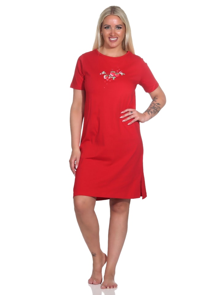

ночная рубашка с короткими рукавами - 79342 красного цвета NORMANN