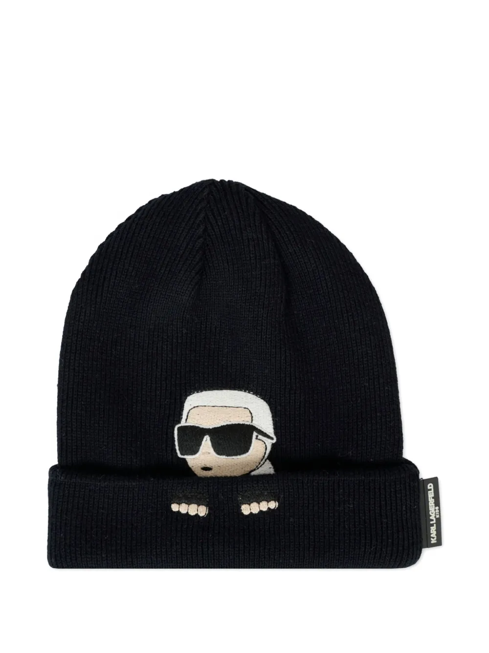 

Шапка с вышитым логотипом KARL LAGERFELD KIDS, черный