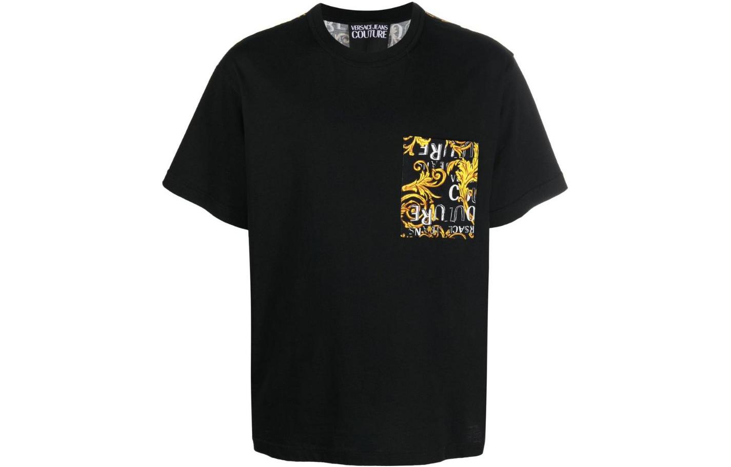 

Футболка с принтом в стиле барокко VERSACE JEANS COUTURE, черный