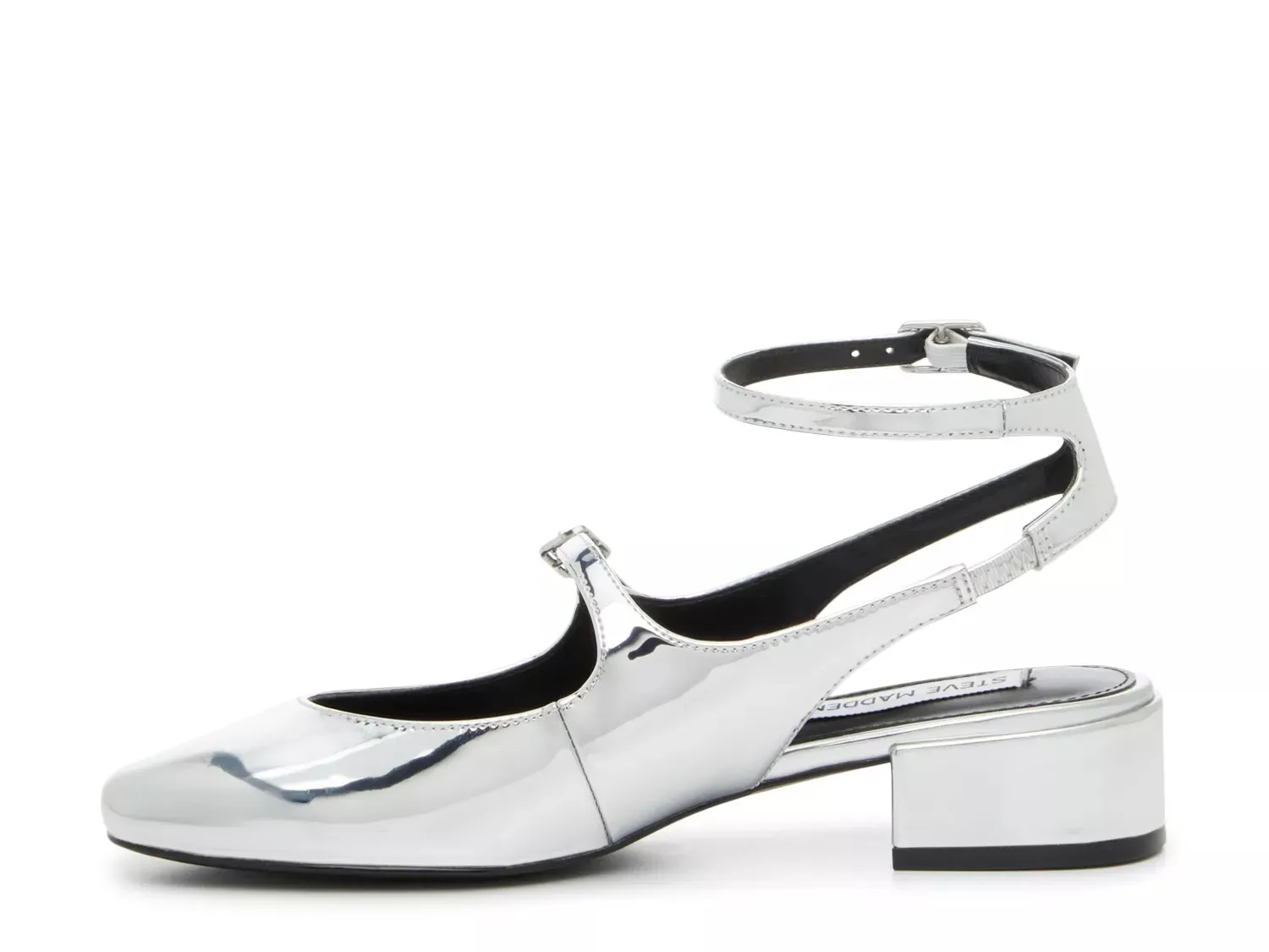 Steve Madden Стив Мэдден Спектор Мэри Джейн, серебристый металлик Синтетика — фото 3