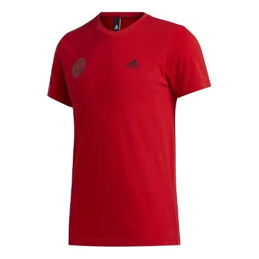 

Футболка alphabet logo printing short sleeve red Adidas, красный