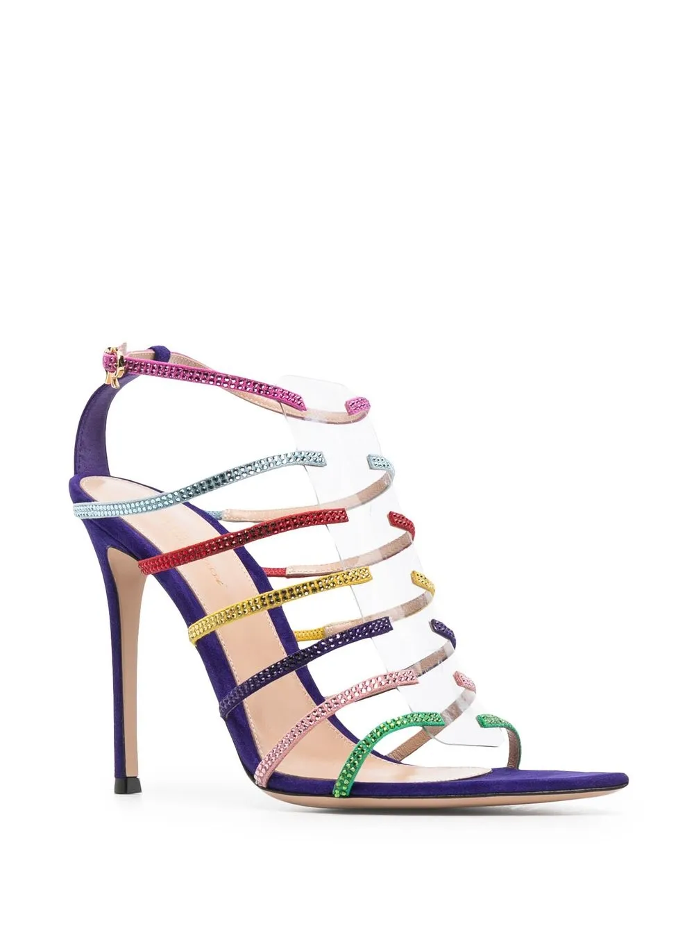 Декорированные босоножки на шпильке Gianvito Rossi, фиолетовый — фото 2