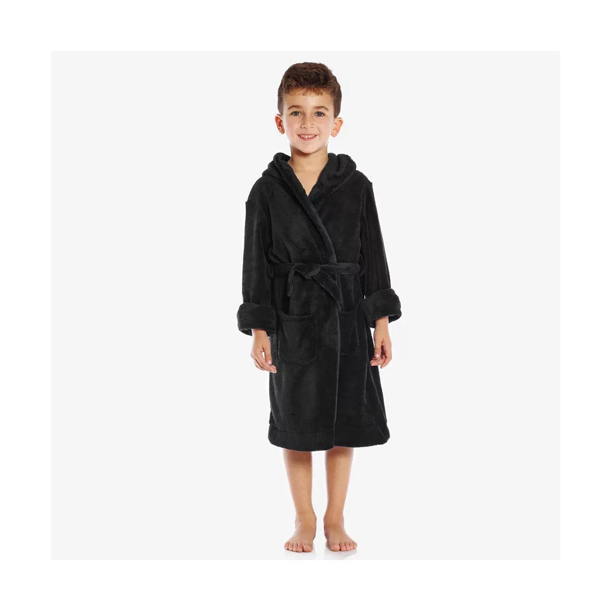 Детский халат на молнии LEVERET, Black