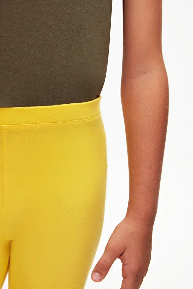 Детские леггинсы для девочек капри с принтом Basics Lovetti, Freesi Yellow — фото 3
