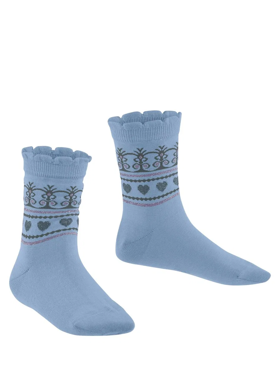 Носки FALKE 'Shiny Icecrown' светло-голубого цвета — фото 3