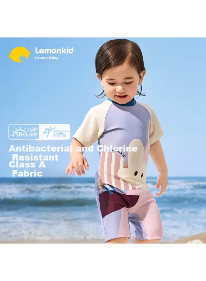 Купальник детский слитный с принтом Lemonkid, розовый