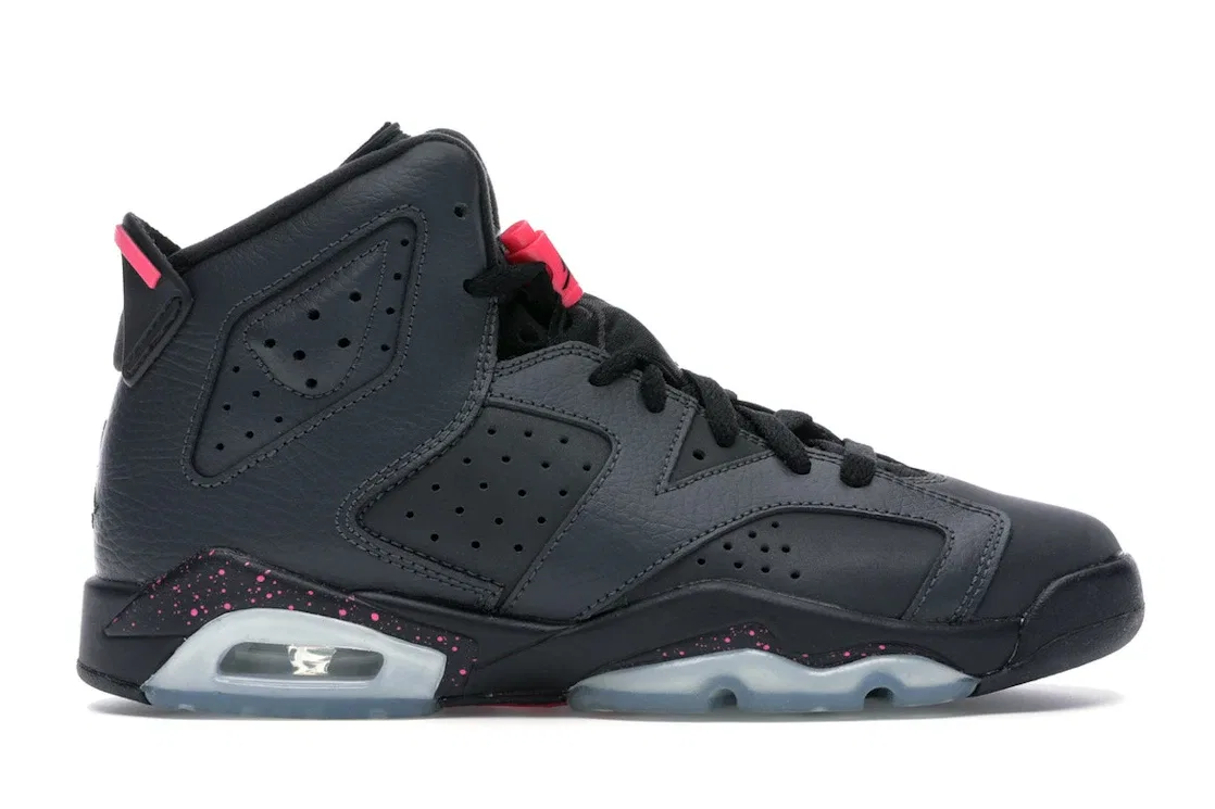 Детские кроссовки с длинным шнурованием Jordan 6 Retro Jordan, Anthracite/Black-Hyper Pink