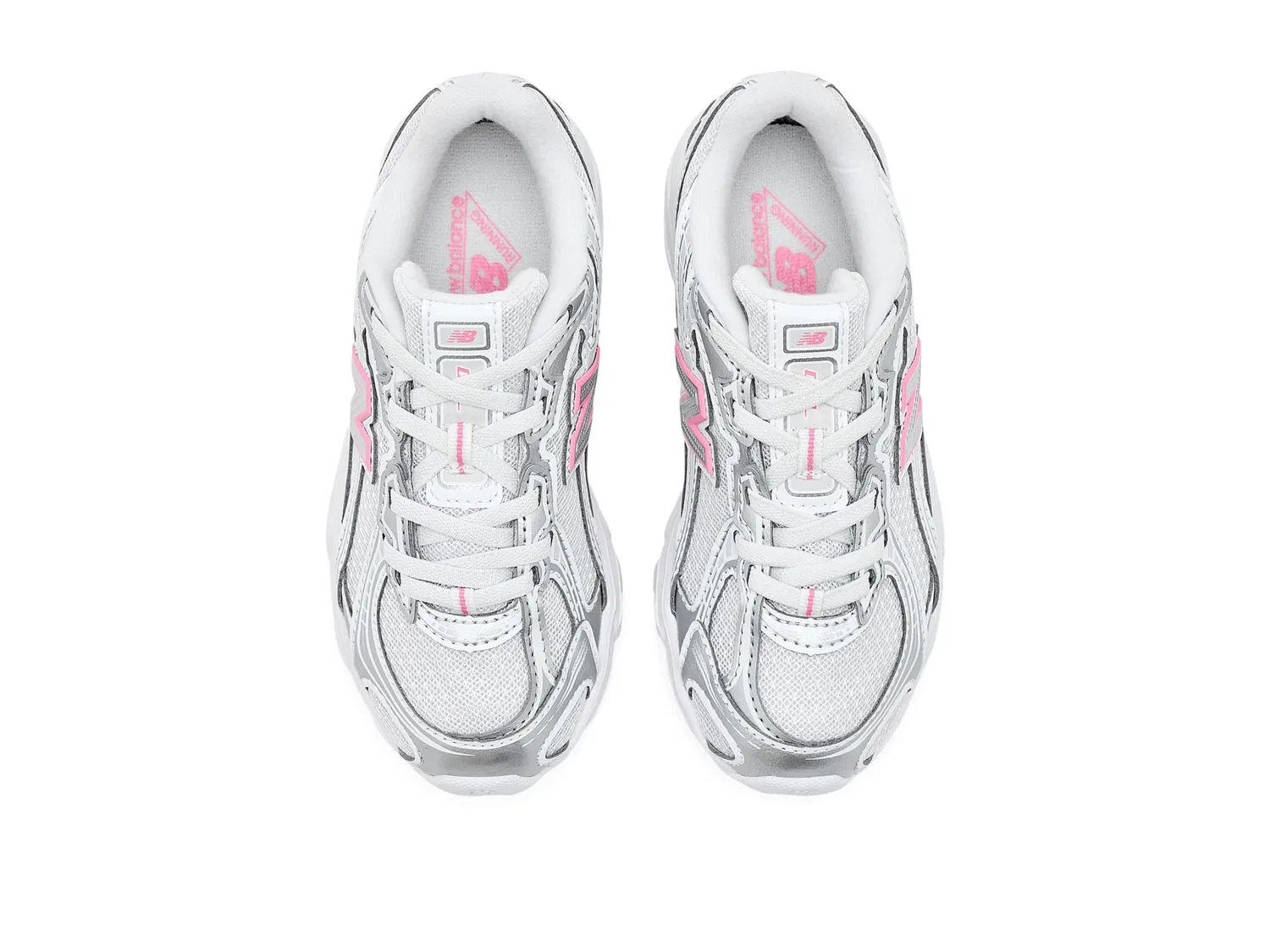 Кроссовки 740 Bungee Lace (для маленьких детей) New Balance Kids, Silver Metallic/Signal Pink — фото 3