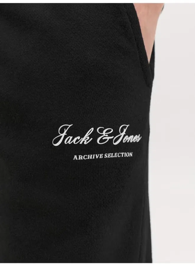 Штаны спортивные с принтом Jack & Jones Junior, черный — фото 4