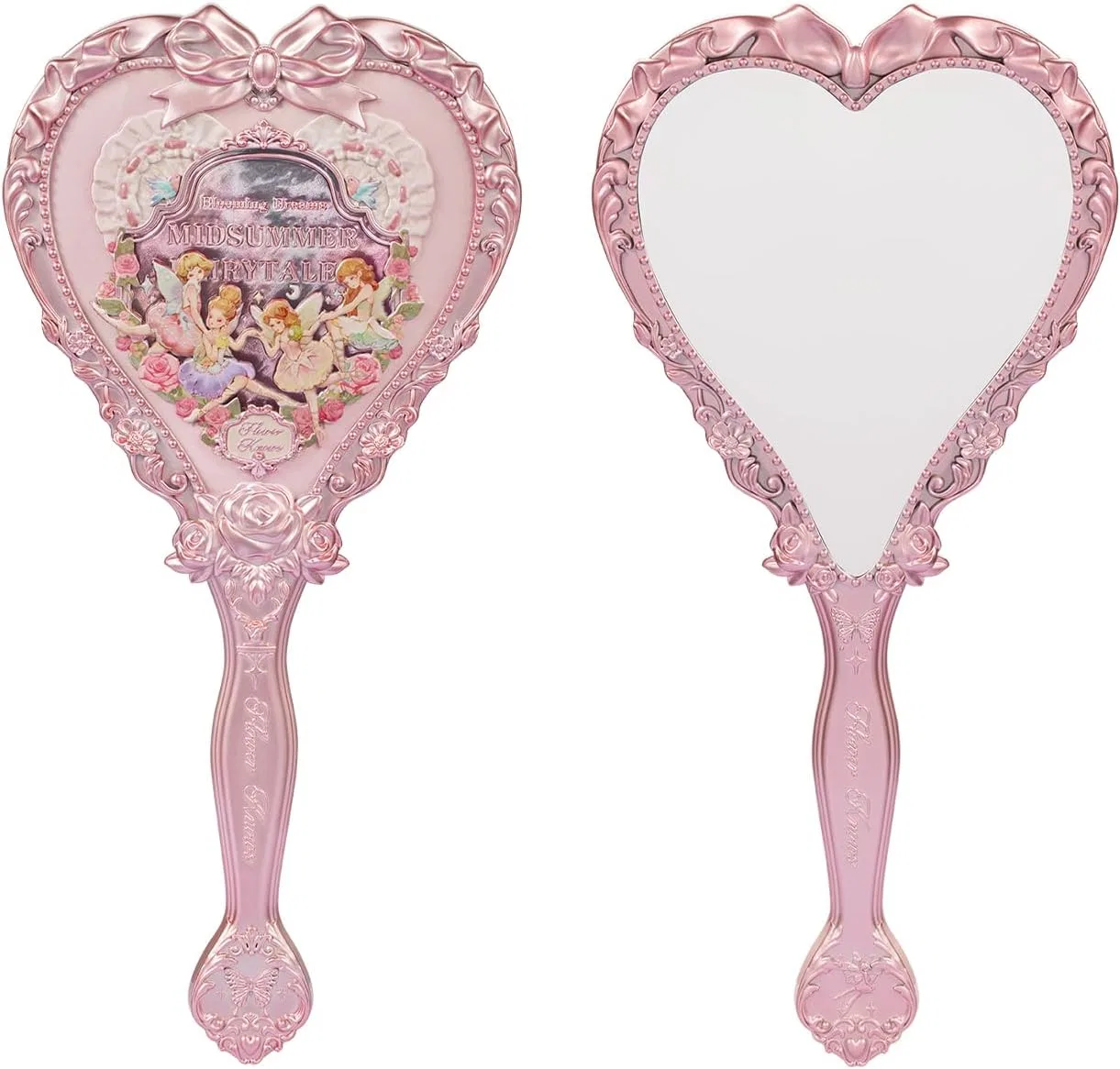 Зеркало ручное Heart Hand Mirror, Flower Knows, Midsummer Fairytales, Milky Pink