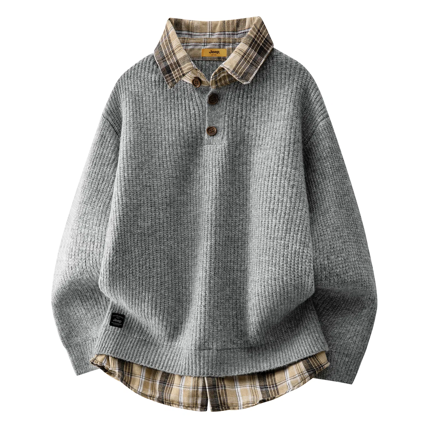 Детский свитер с воротником-шалькой Jeep, серый
