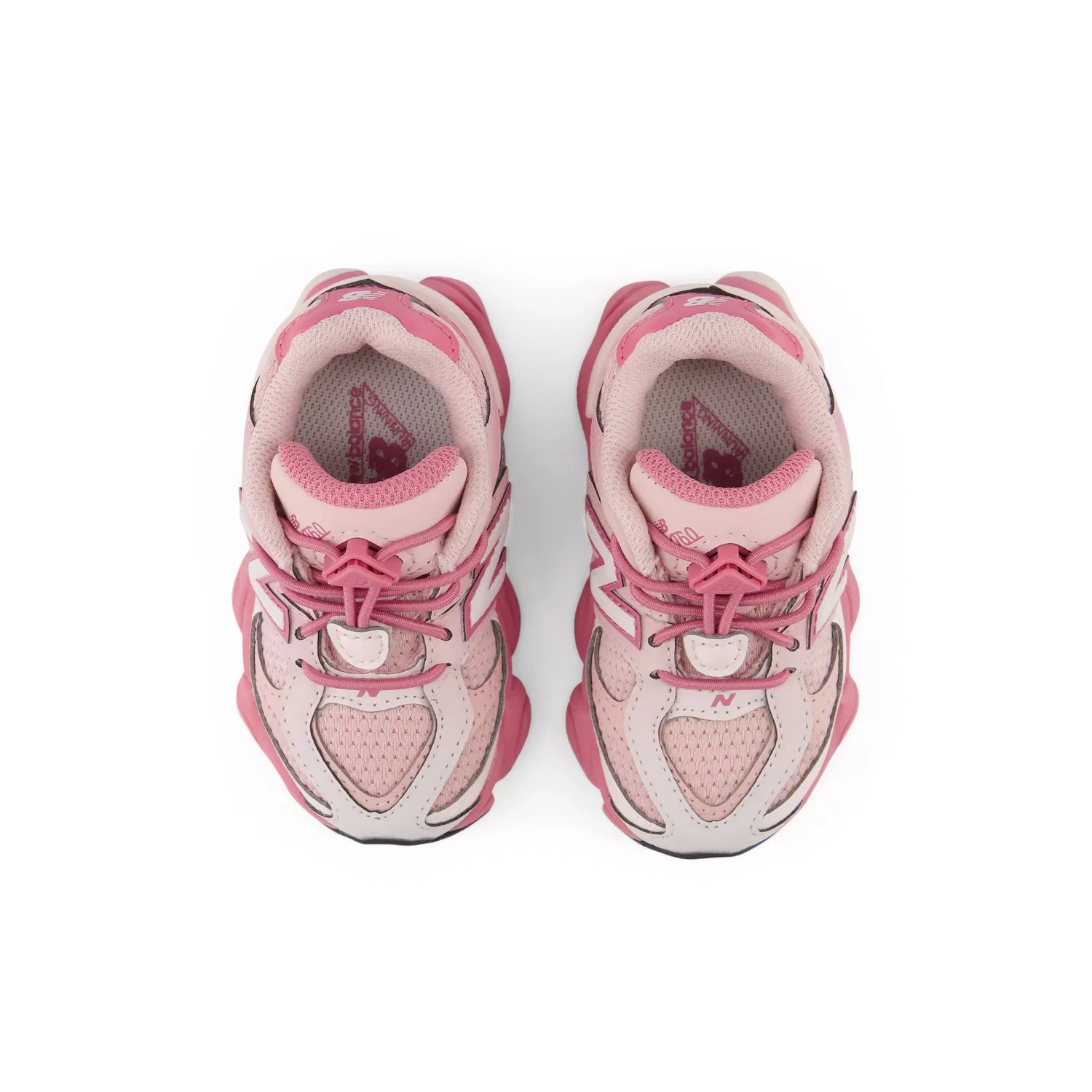 Детские кроссовки с эластичной шнуровкой 9060 New Balance, Pink Salt With Pink Eraser — фото 4
