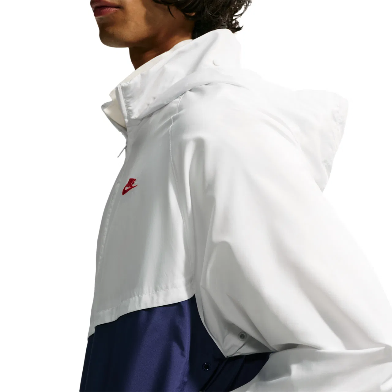 Мужская куртка с принтом Windrunner Nike, Blue Void Light Crimson Summit White — фото 3