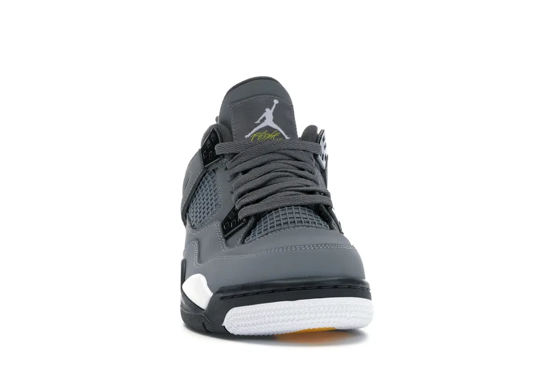 Детские кроссовки Lifestyle с замшевым верхом Jordan 4 Retro, Cool Grey/Chrome-Dark Charcoal-Varsity Maize — фото 2