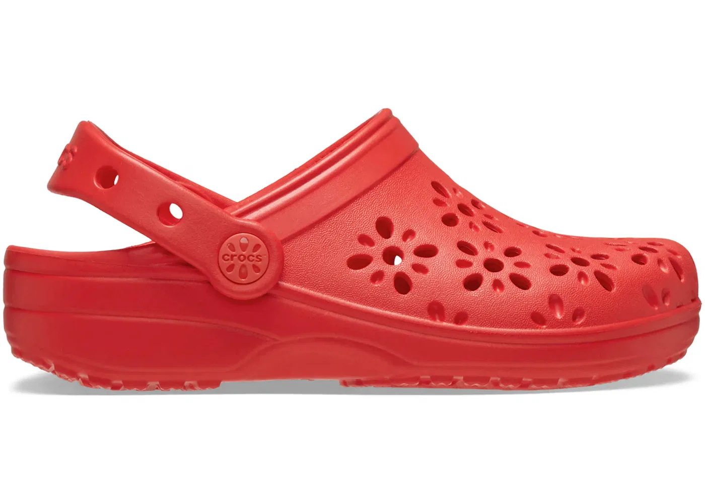 Детские клоги с вырезами в виде цветов Crocs Classic Floral Cut-Out Clog Crocs, Cherry Red