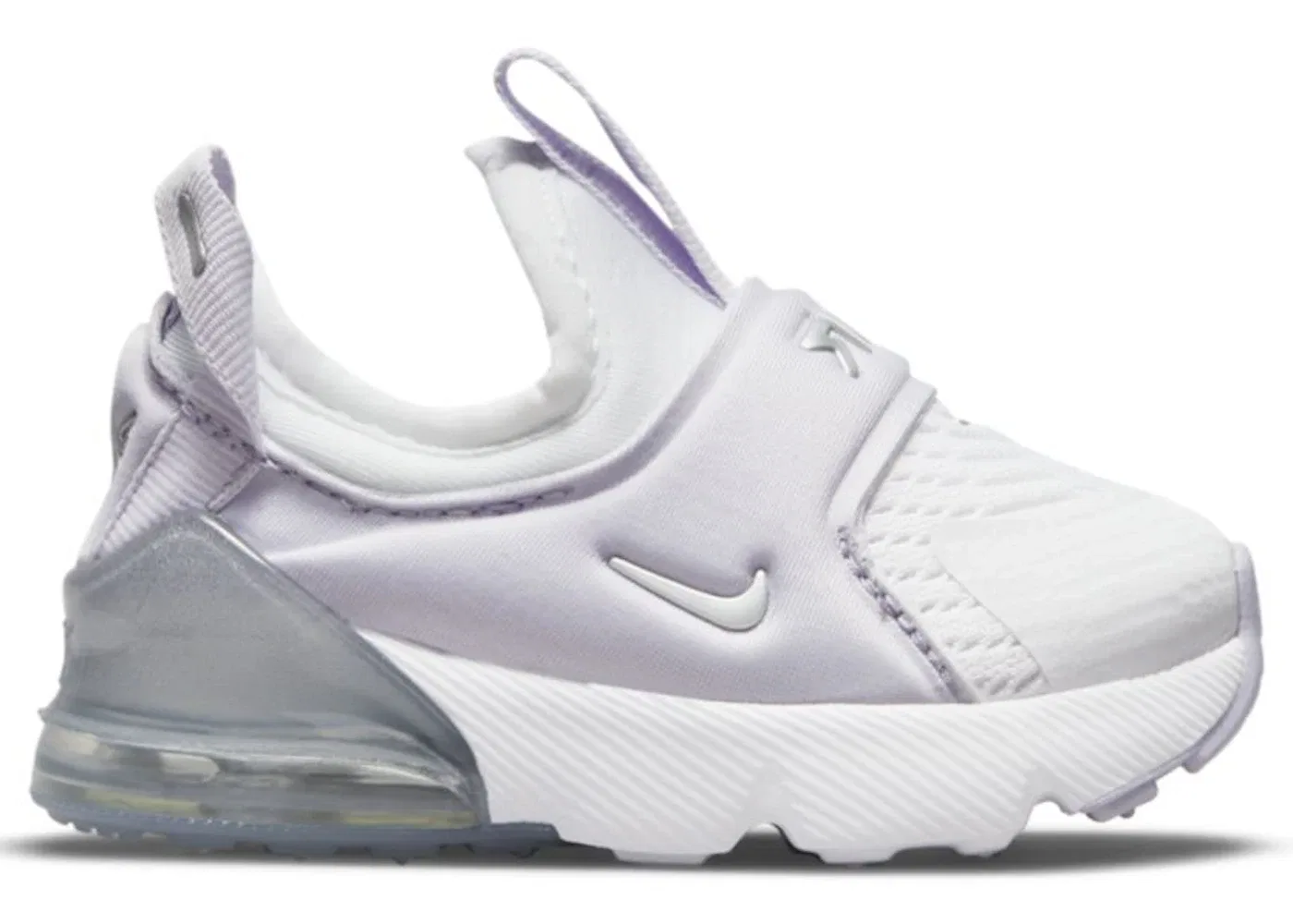Детские кроссовки Lifestyle с амортизацией Nike Air Max 270 Extreme, White Pure Violet Metallic Silver