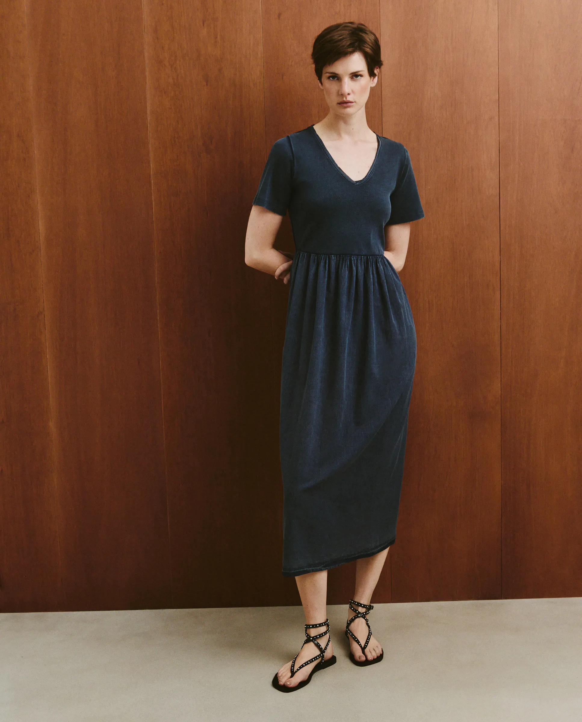 

Женское платье макси гладкое Southern Cotton, индиго