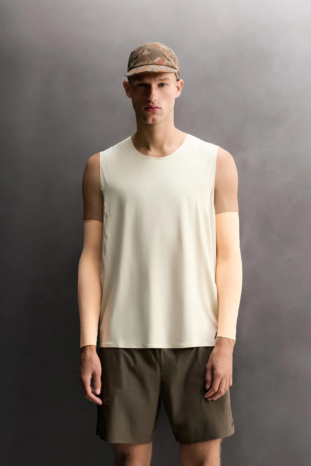 Беговая майка ZARA, Bone — фото 2