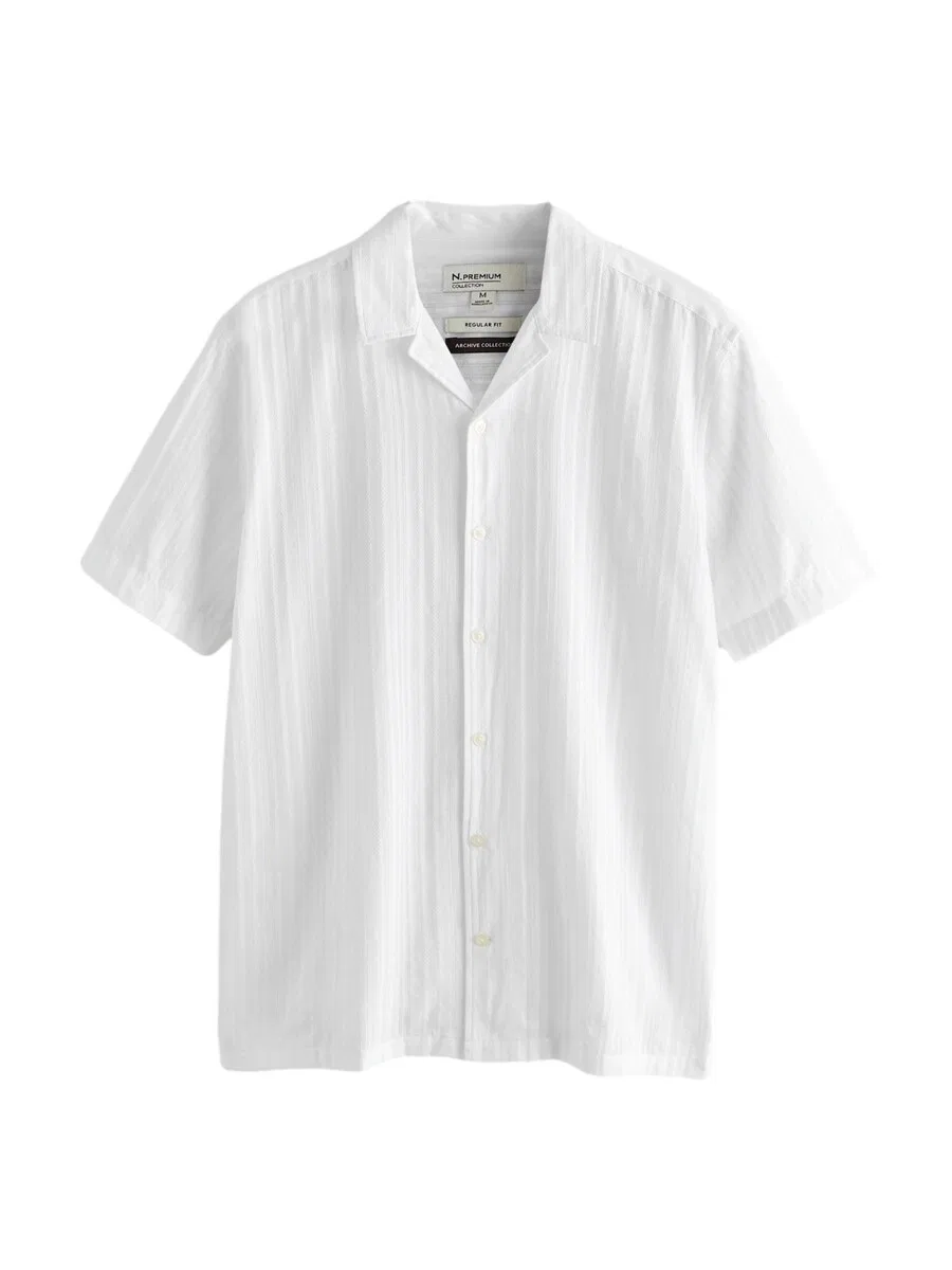 Рубашка Next Regular fit Button Up Shirt 'Archive' белого цвета