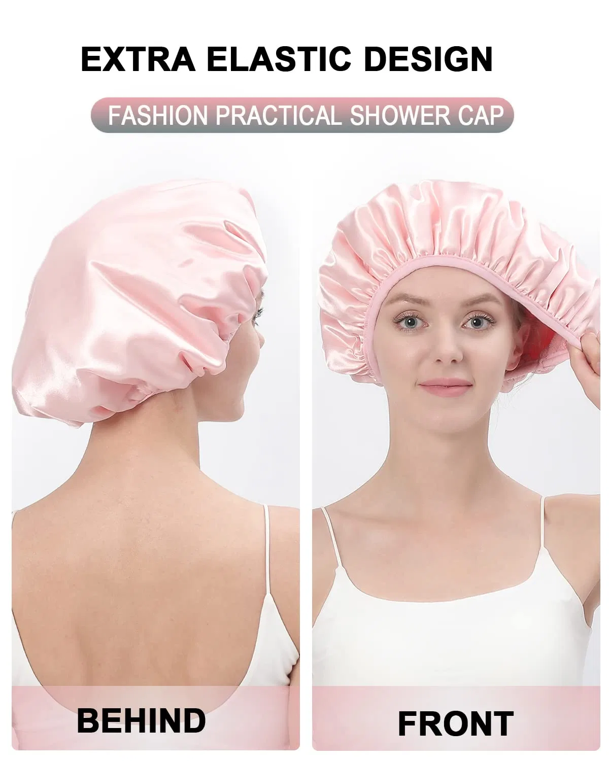 Шапочка для душа Extra Large, YIZIJIZI, Pale Pink — фото 3